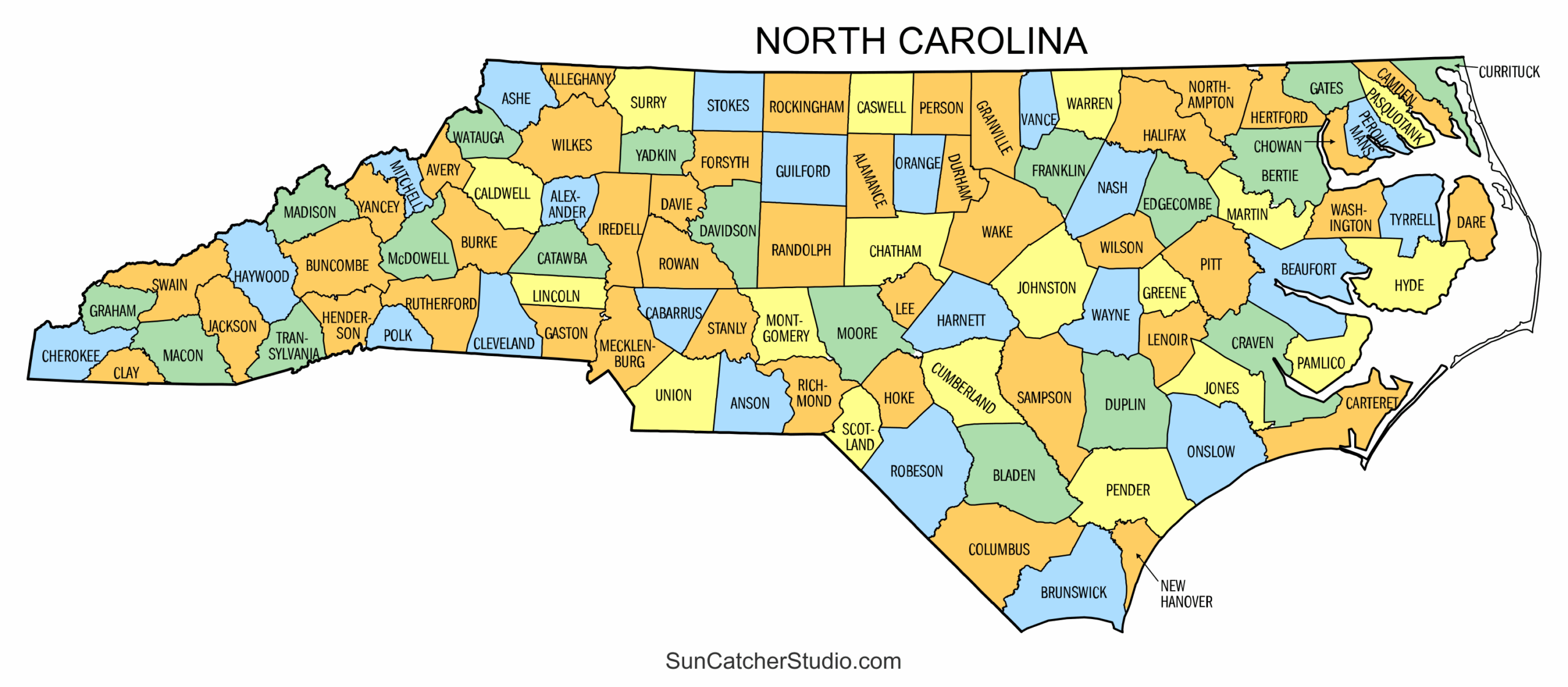 North Carolina County Map Printable State Map With County Lines Free Printables Monograms Design Tools Patterns DIY Projects