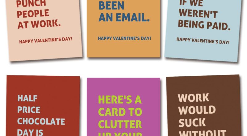 Obbyidk Funny Valentine s Day Cards Set For Coworkers Humorous Valentine s Day Cards For Coworkers Boss Employees 4 X 6 Inches 6 Designs 24 Cards With Envelopes Amazon de Stationery Office Supplies