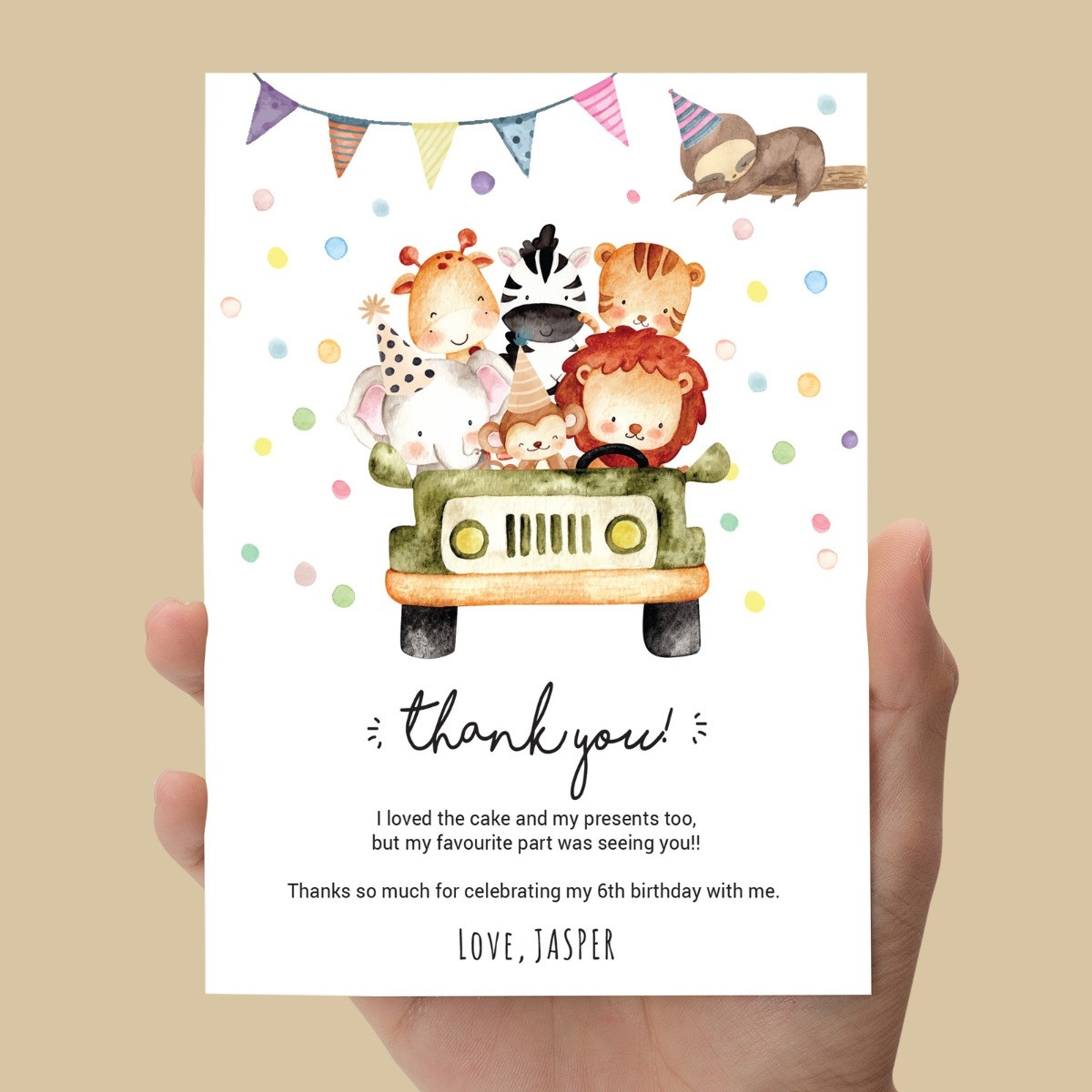 children's birthday thank you cards