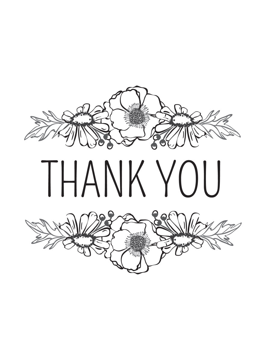 Photo Card Template Thank You Flowers Black On White Template PrestoPhoto