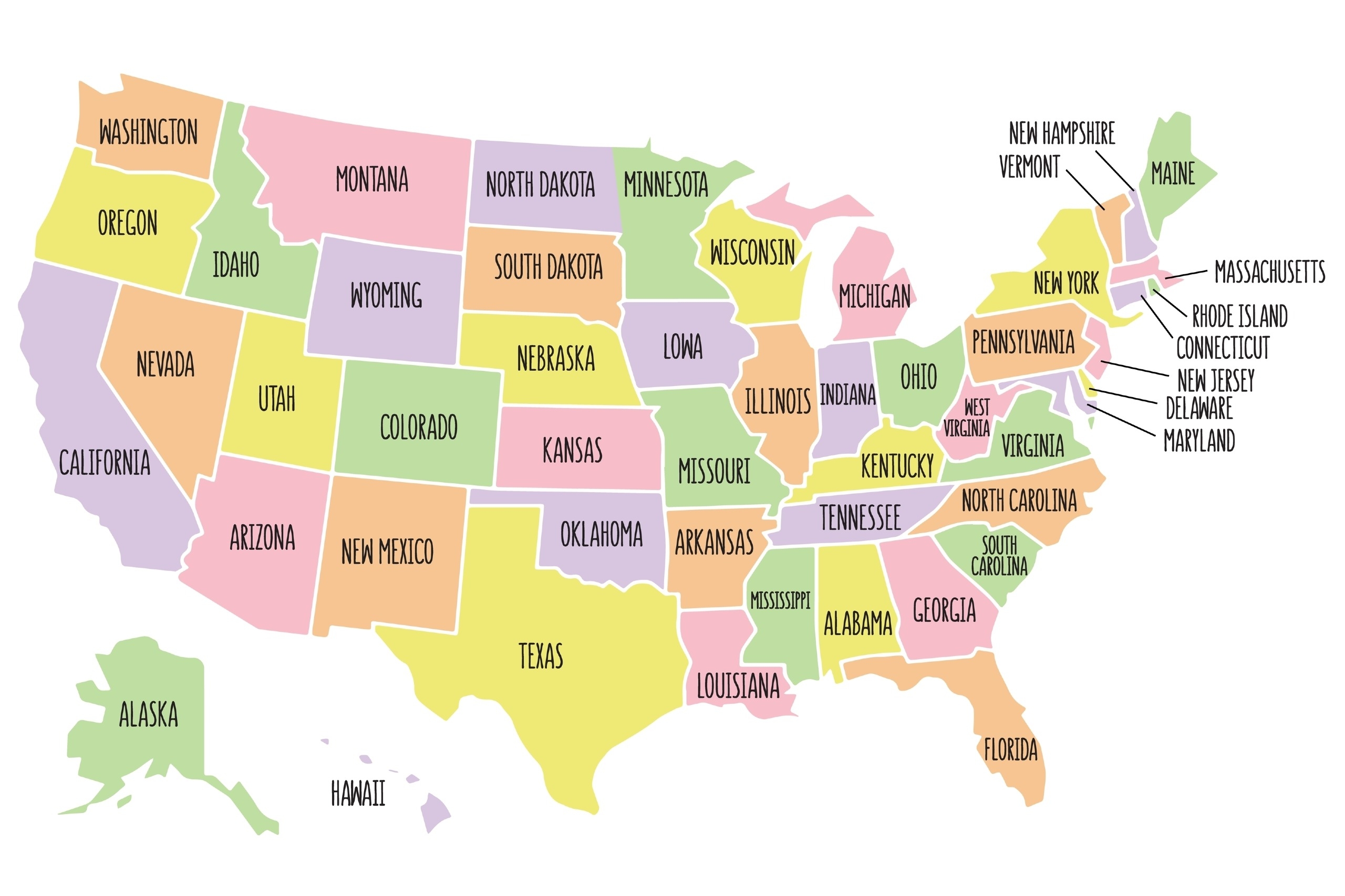 names of all 50 states of usa names of all 50 states of usa