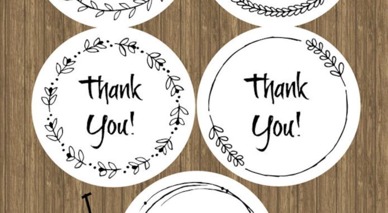 Printable Circular Thank You Tags Template In 5 Styles Downloadable PDF Favor Thank You Tags Thank You Printable Thank You Tag Etsy