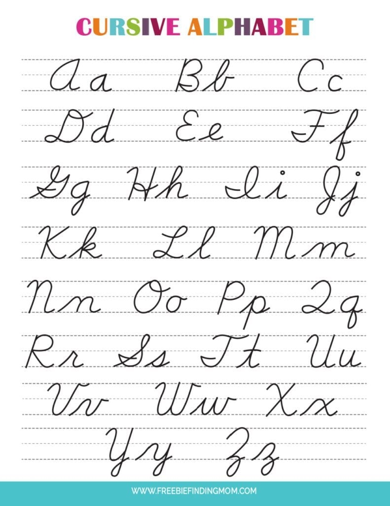 Printable Cursive Alphabet Chart PDF Upper And Lowercase Letters  Printable Cursive Alphabet Chart PDF Upper And Lowercase Letters
