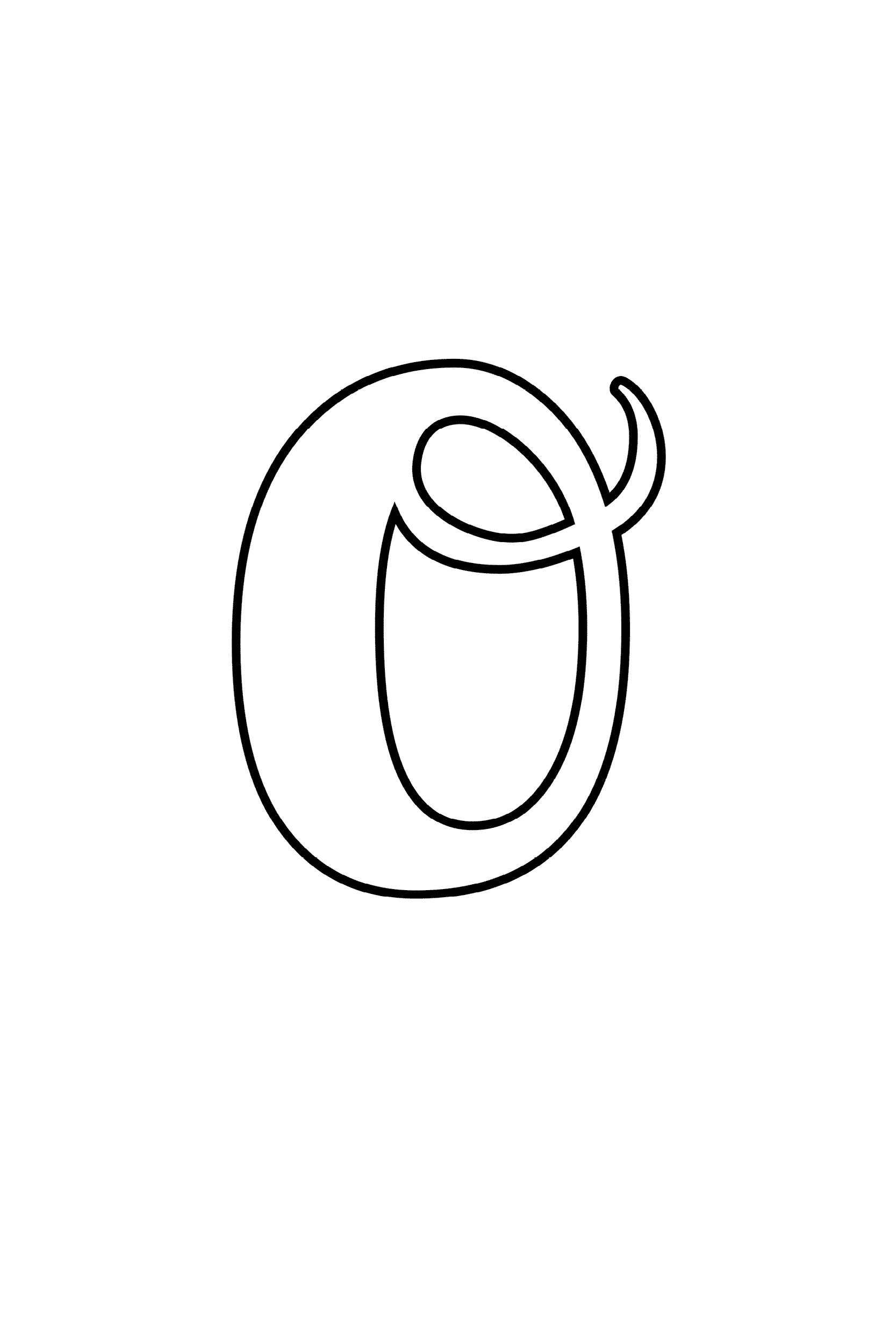 Printable Cursive Bubble Letter O