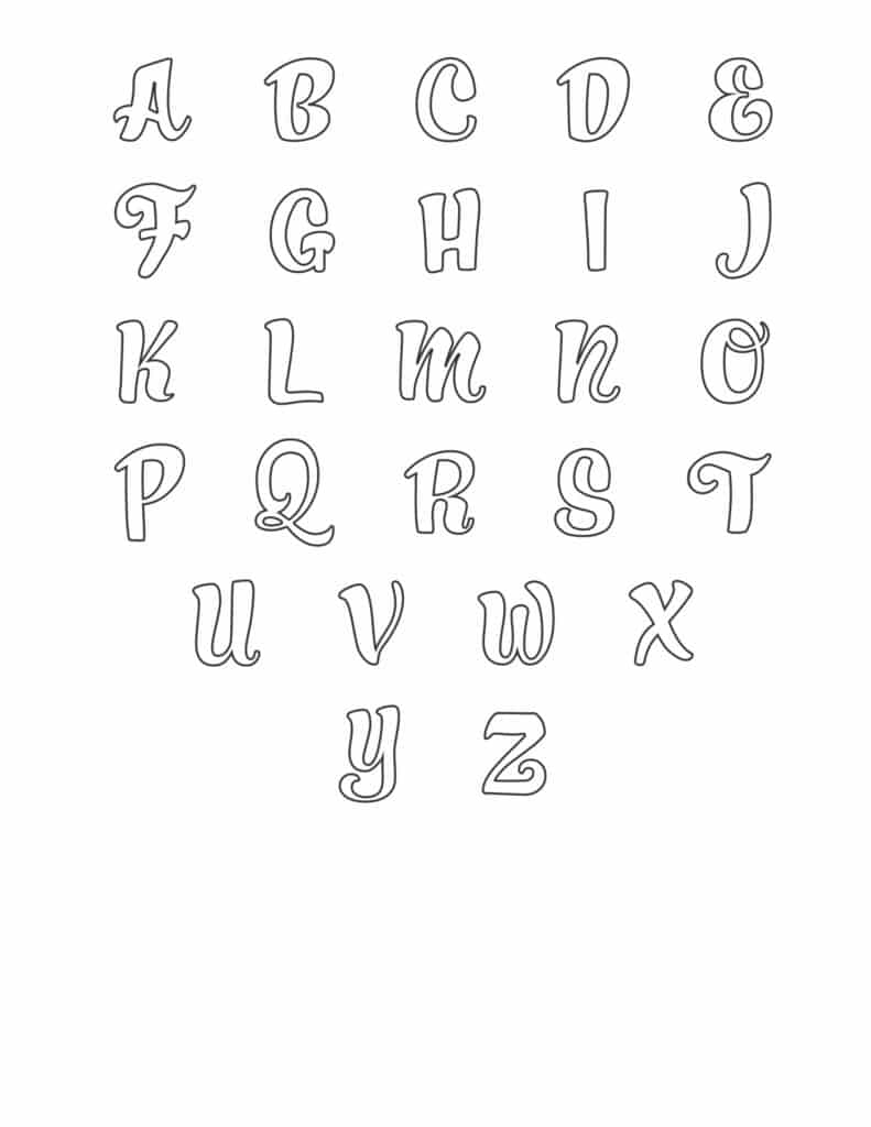alphabet in bubble letter