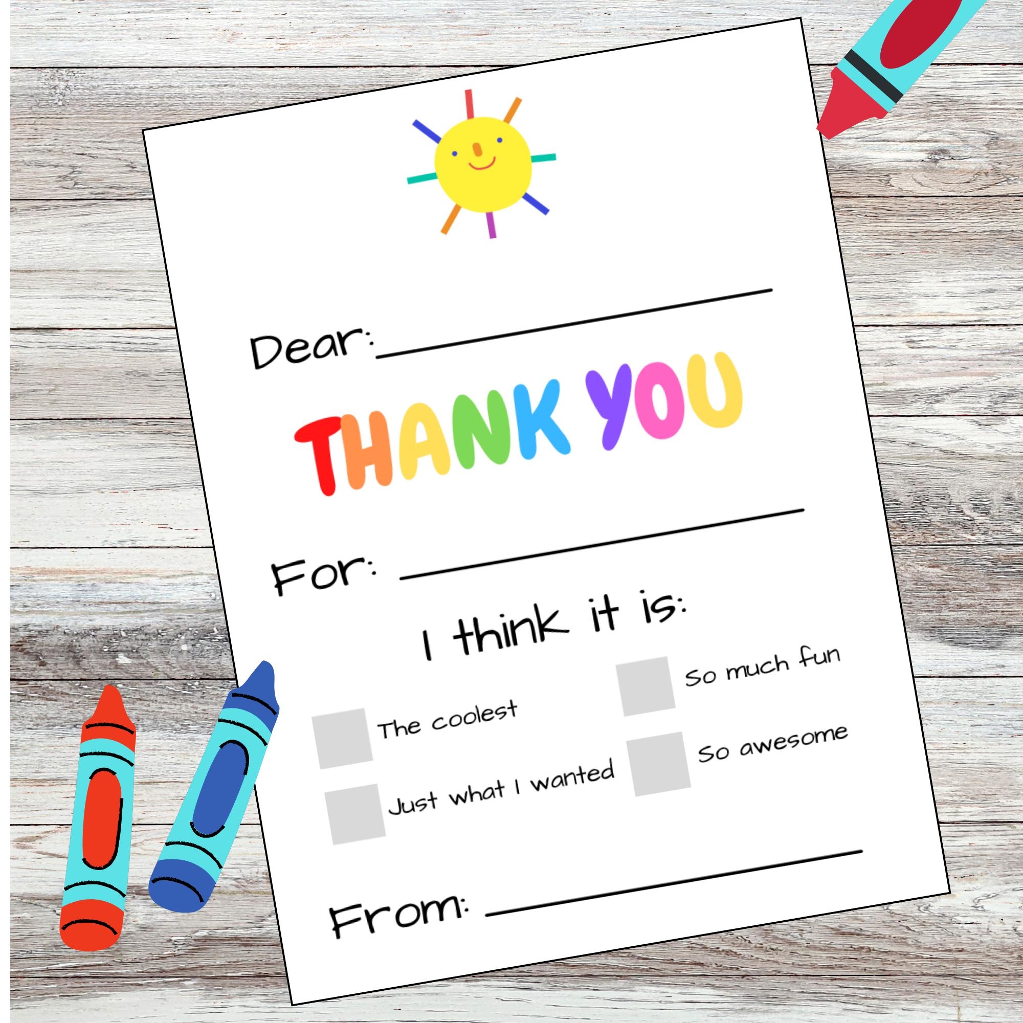 Printable Fill in the blank Thank You Cards For Kids Birthday Party Gratitude Notes 4 PDF Cards Etsy Printable Fill in the blank Thank You Cards For Kids Birthday Party Gratitude Notes 4 PDF Cards Etsy
