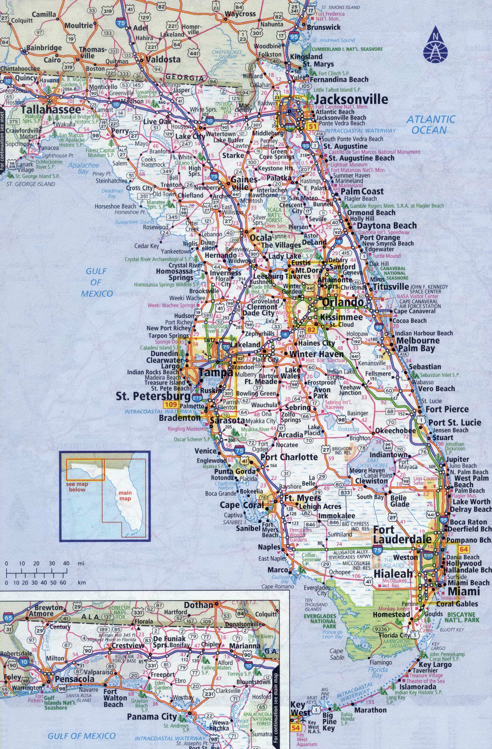 Printable Map Of Florida With City Names And Roads Instant Worksheets Library