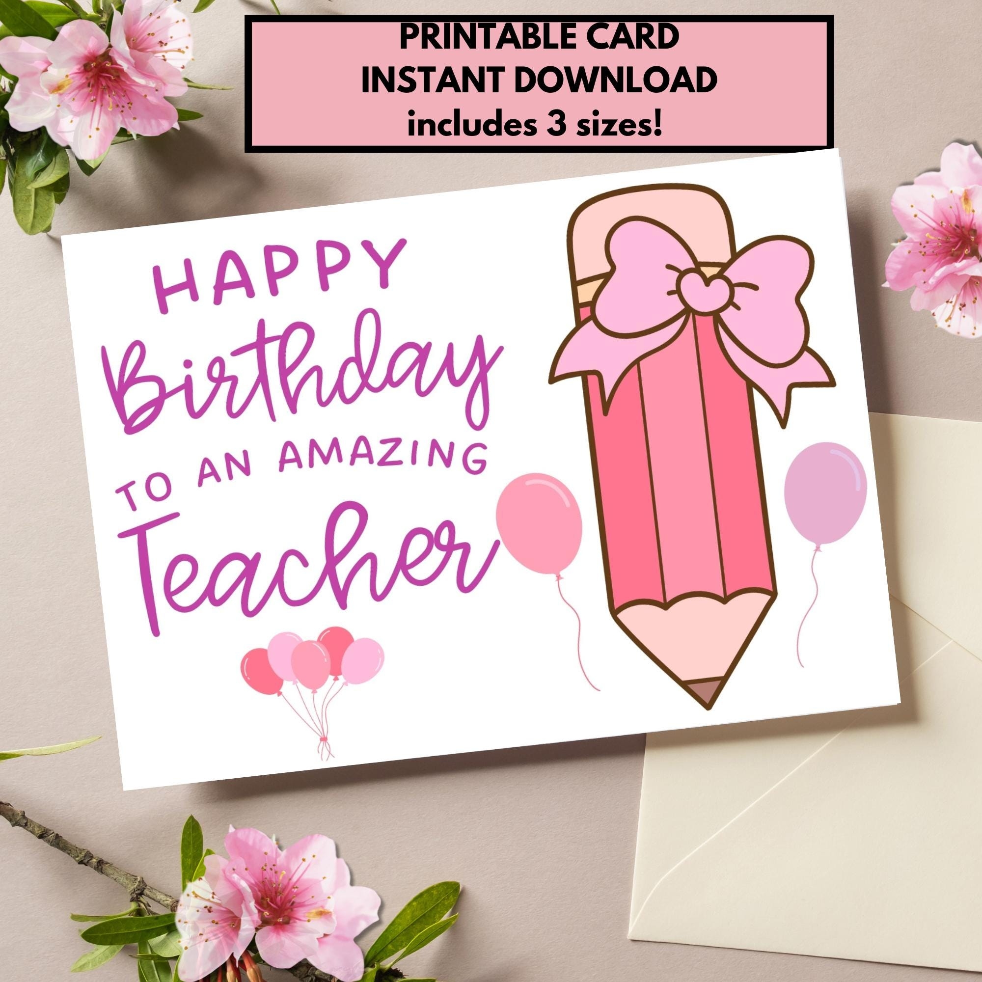 birthday card for a teacher