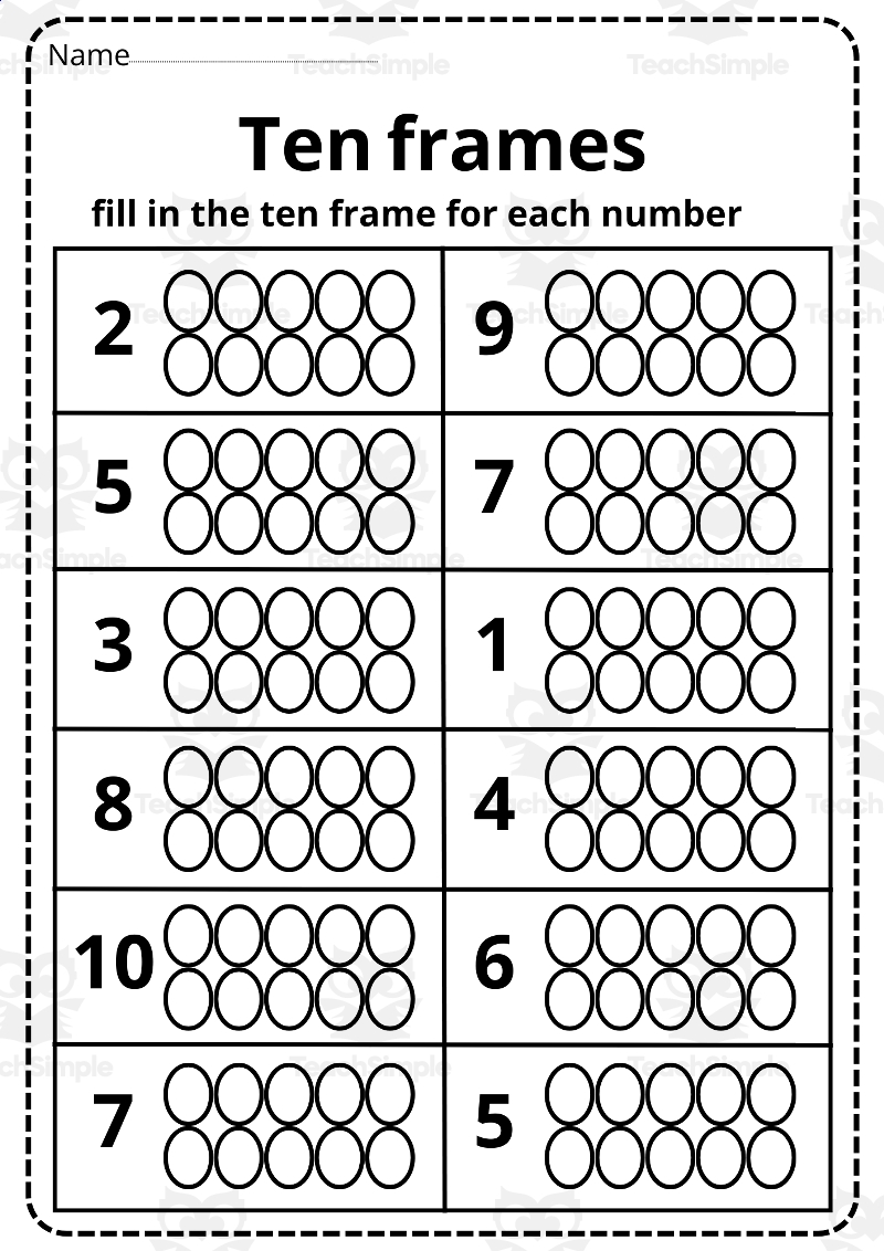 Printable Ten Frame Worksheets 1 10 By Teach Simple Printable Ten Frame Worksheets 1 10 By Teach Simple
