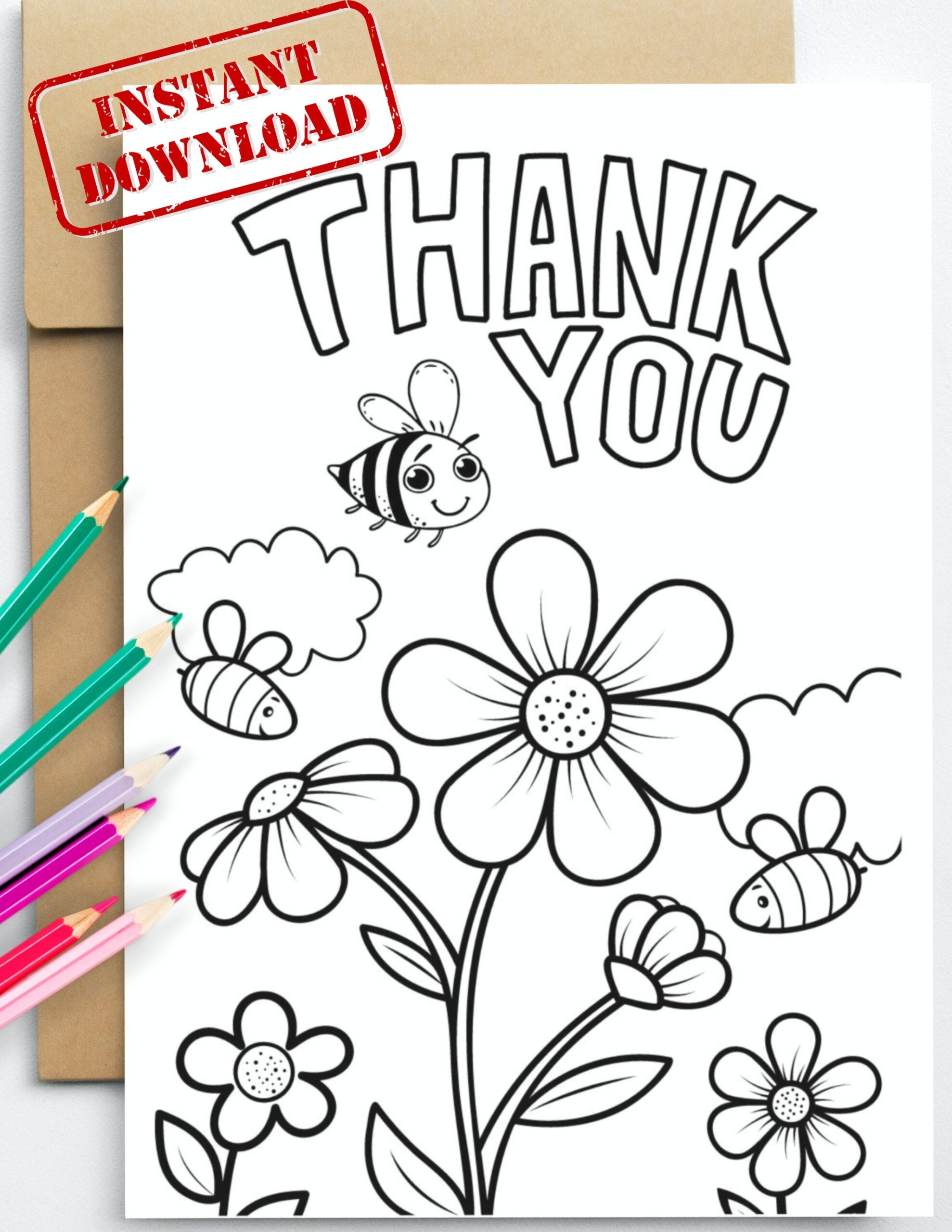 PRINTABLE Thank You Coloring Card For Kids DIY Print And Color Instant Download Fun Coloring Card For Kids Coloring Greeting Card Etsy PRINTABLE Thank You Coloring Card For Kids DIY Print And Color Instant Download Fun Coloring Card For Kids Coloring Greeting Card Etsy