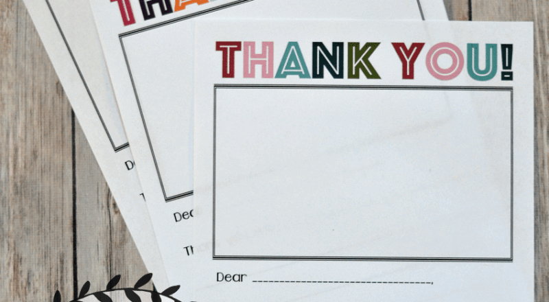Printable Thank You Note Three Little Ferns Family Lifestyle Blog