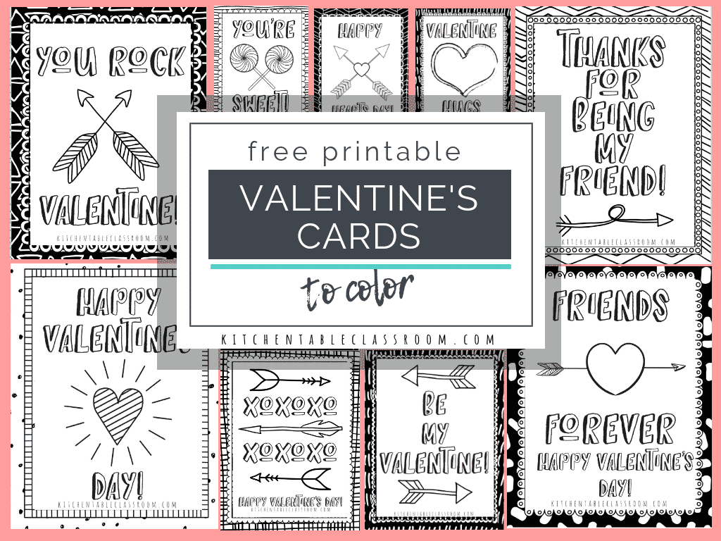 Printable Valentine Cards To Color The Kitchen Table Classroom Printable Valentine Cards To Color The Kitchen Table Classroom