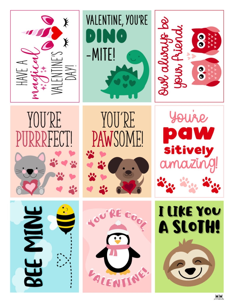 Printable Valentines Day Cards 250 Free Printables Printabulls Worksheets Library