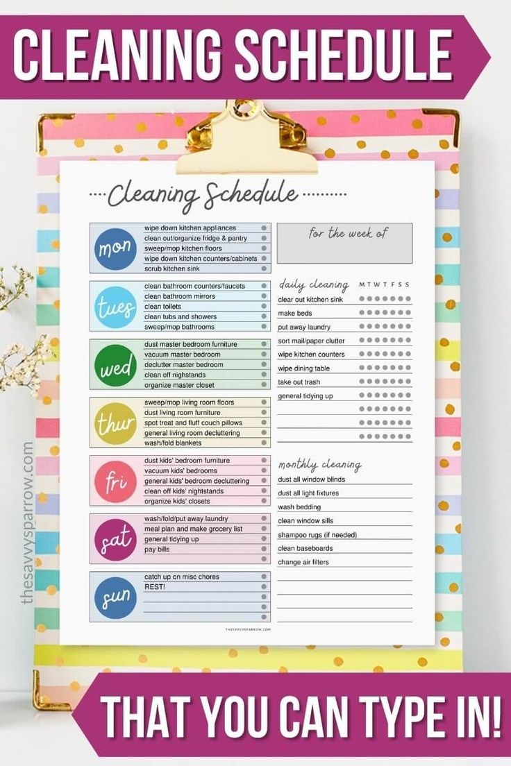 free editable cleaning schedule template free editable cleaning schedule template