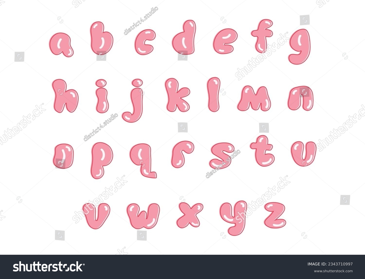 Set Bubble Font Alphabet Lowercase Letter Stock Vector Royalty Free 2343710997 Shutterstock