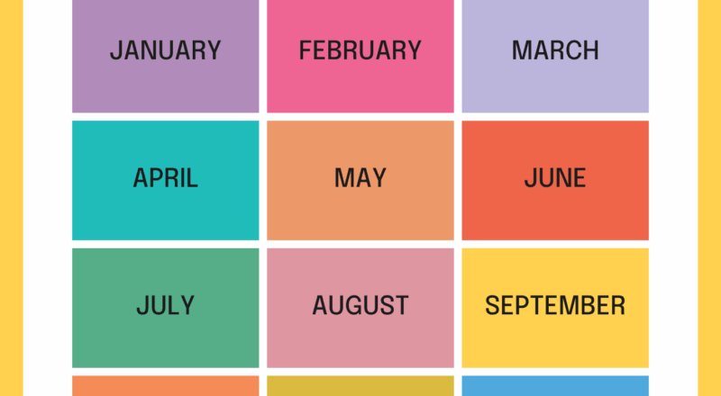 Simple List 12 Months Of The Year In Order