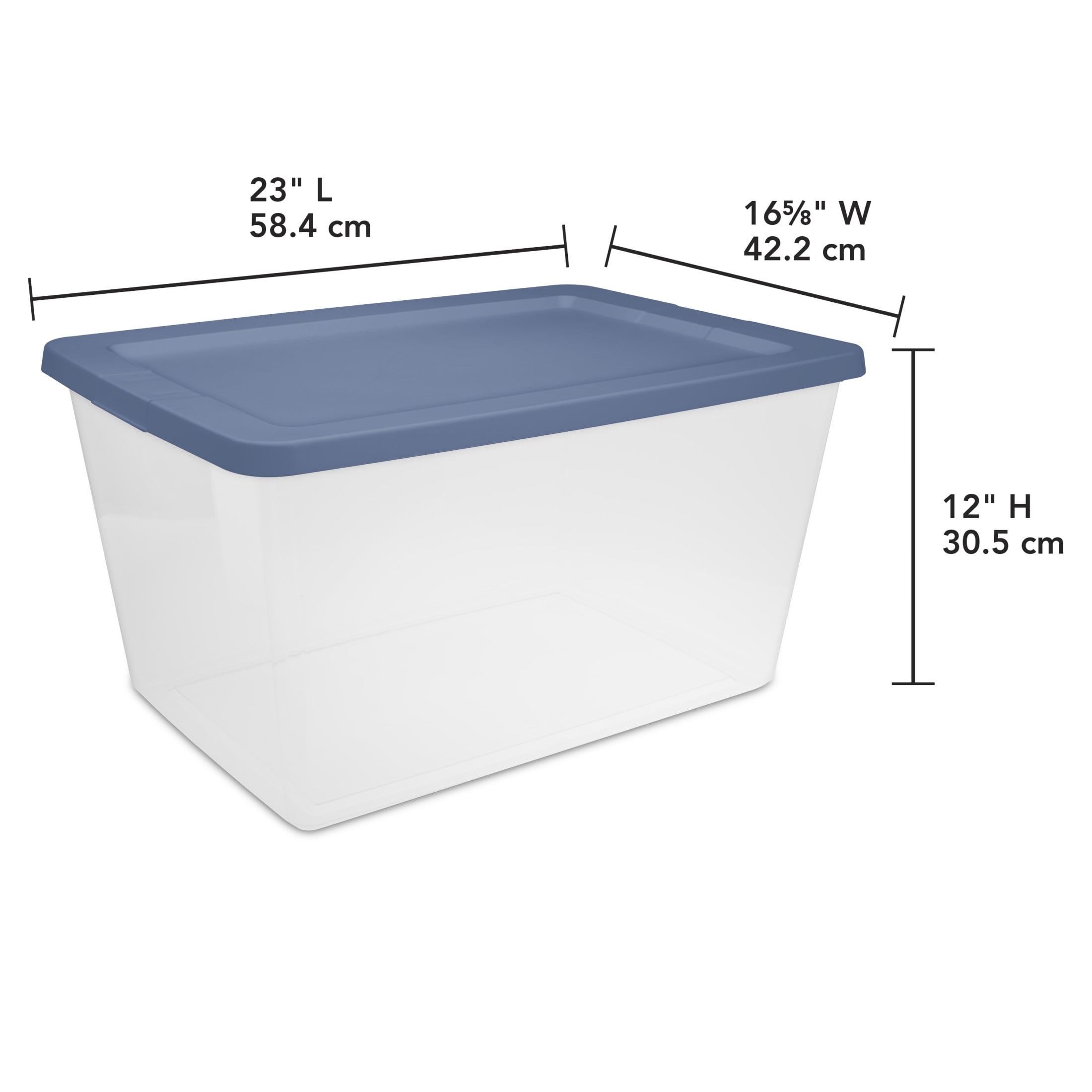 Sterilite 58 Quart Storage Box Clear Plastic Storage Bin With Snap On Lid Blue 8 Count Walmart Sterilite 58 Quart Storage Box Clear Plastic Storage Bin With Snap On Lid Blue 8 Count Walmart