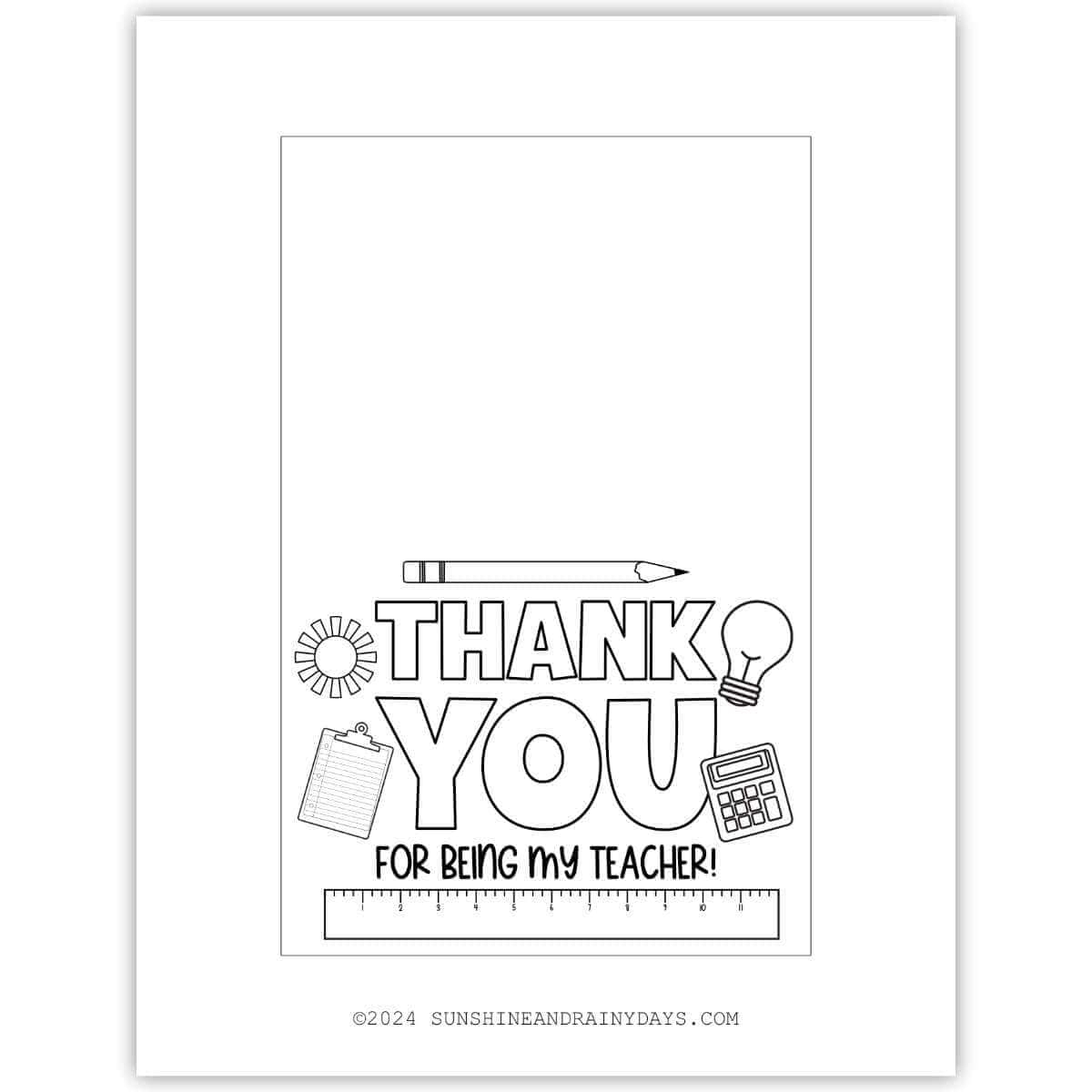 Teacher Appreciation Cards To Color Sunshine And Rainy Days Teacher Appreciation Cards To Color Sunshine And Rainy Days