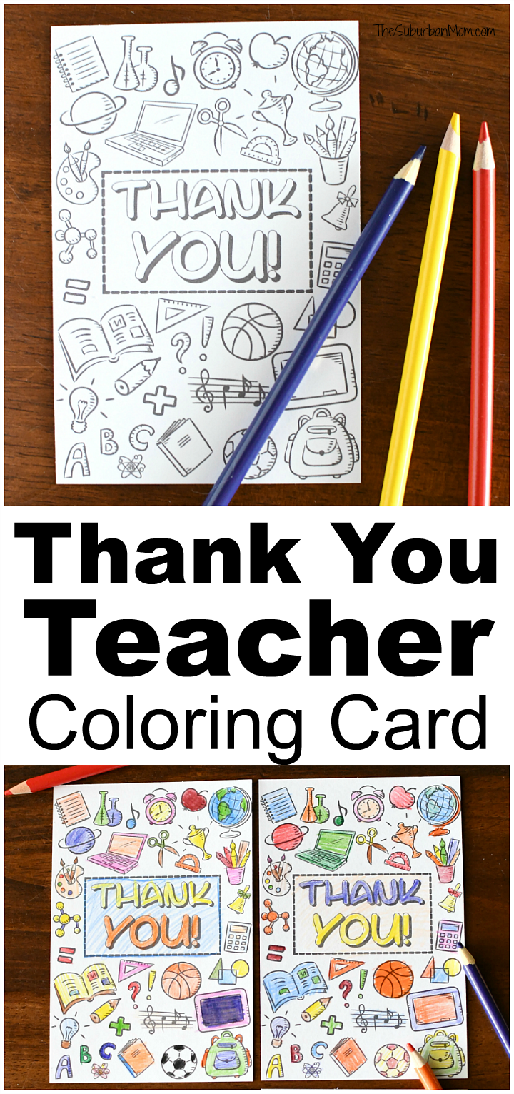 Teacher Appreciation Coloring Page Thank You Card The Suburban Mom