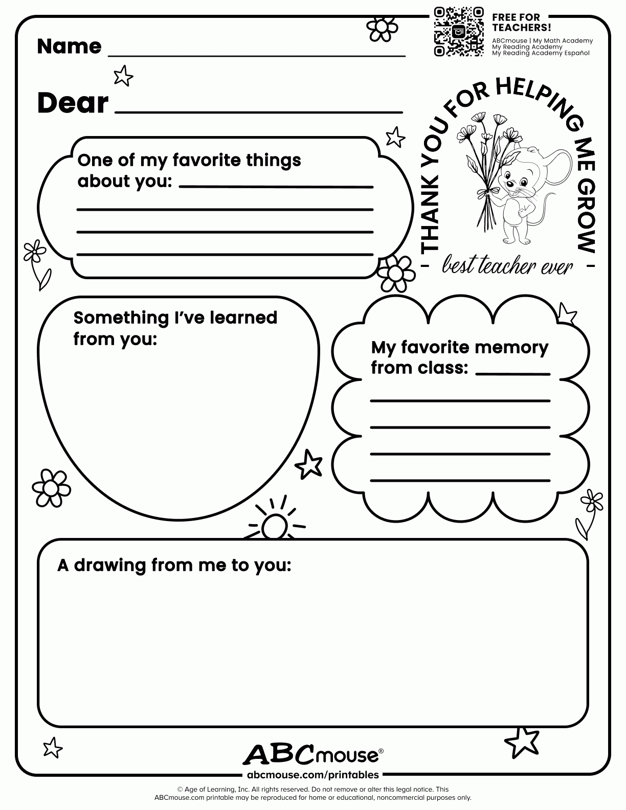 teacher appreciation printable free teacher appreciation printable free