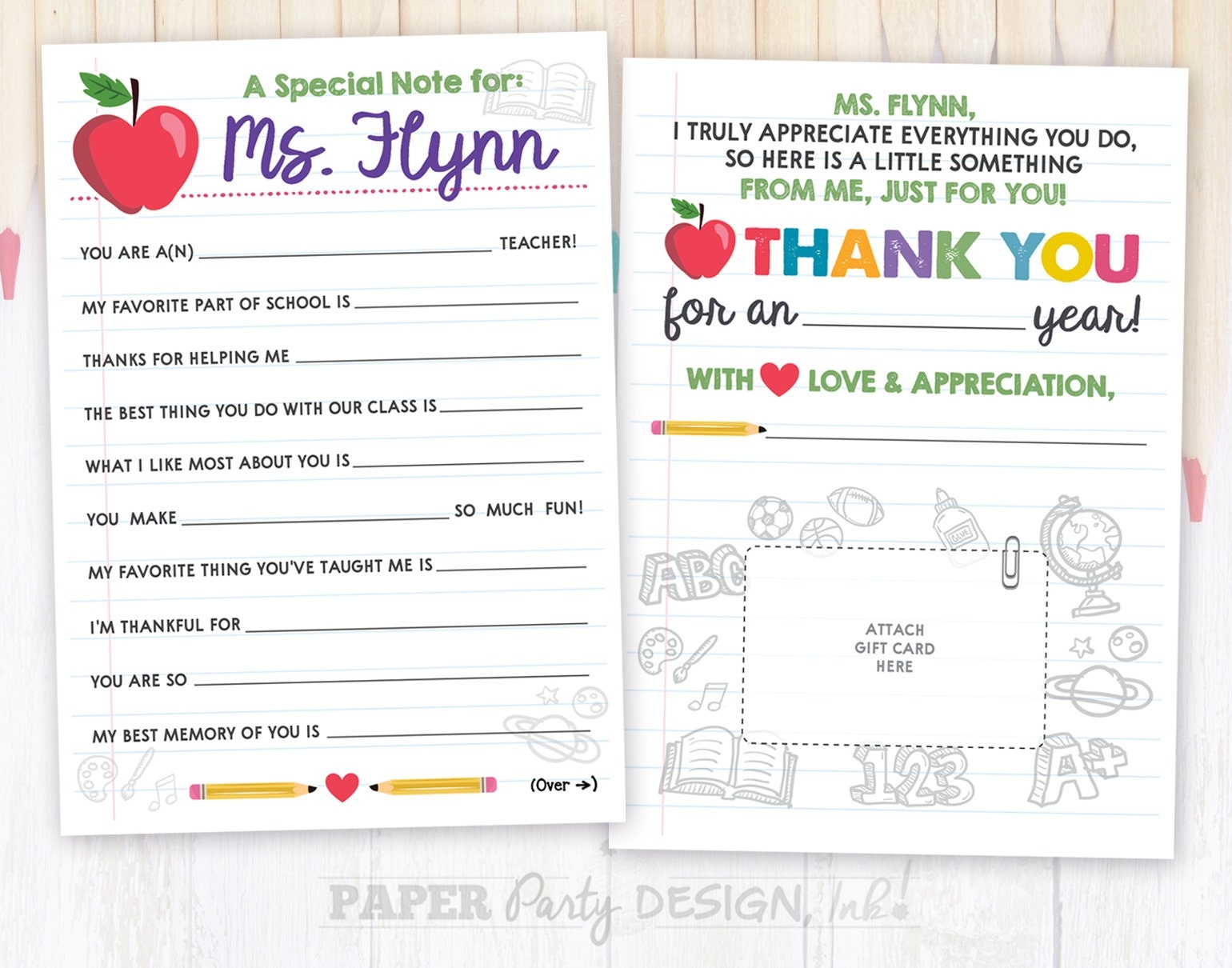 printable teacher thank you note