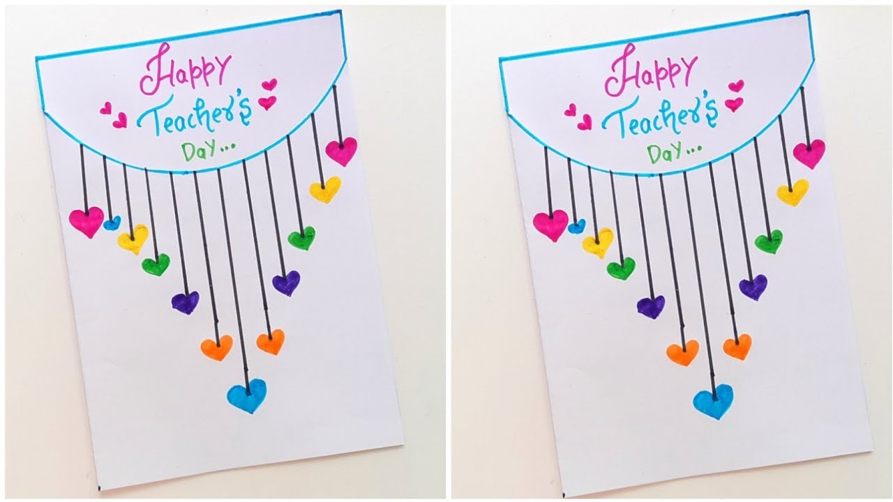  Teacher s Day Card Idea How To Make Easy Teachers Day Greeting Card Teachers Day Card Design YouTube