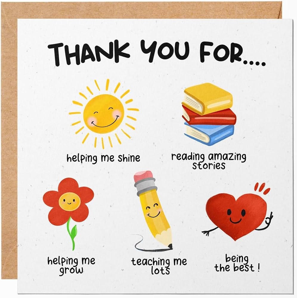 Teacher Thank You Card Cute Thank You For Helping Me Grow From Children Teaching Growing Together Nursery Amazon de Stationery Office Supplies Teacher Thank You Card Cute Thank You For Helping Me Grow From Children Teaching Growing Together Nursery Amazon de Stationery Office Supplies