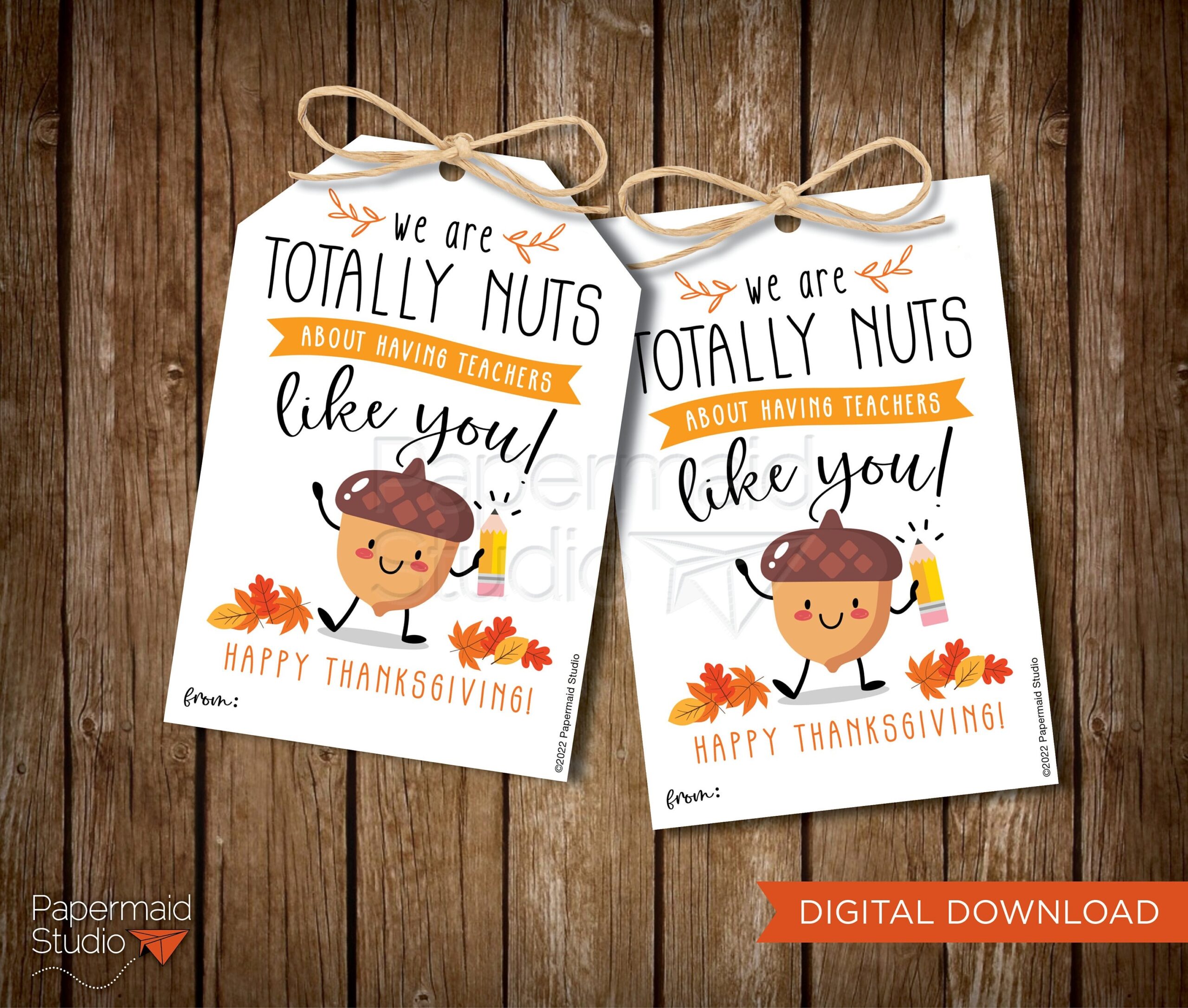 Teacher Thanksgiving Gift Tag Printable School Teacher Thanksgiving Card Teacher Thank You Card PTO PTA Teacher Thanksgiving Gift Etsy