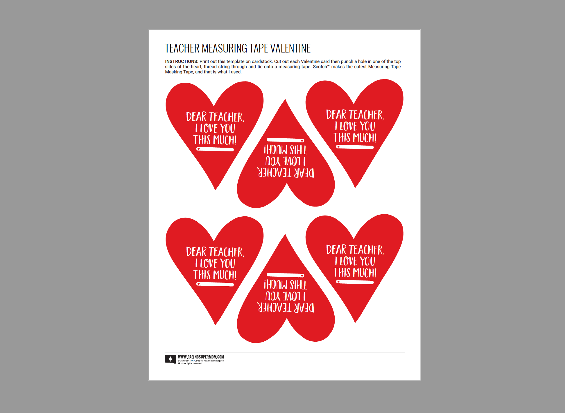 Teacher Valentines Free Printable For Easy Teacher s Valentine Gift