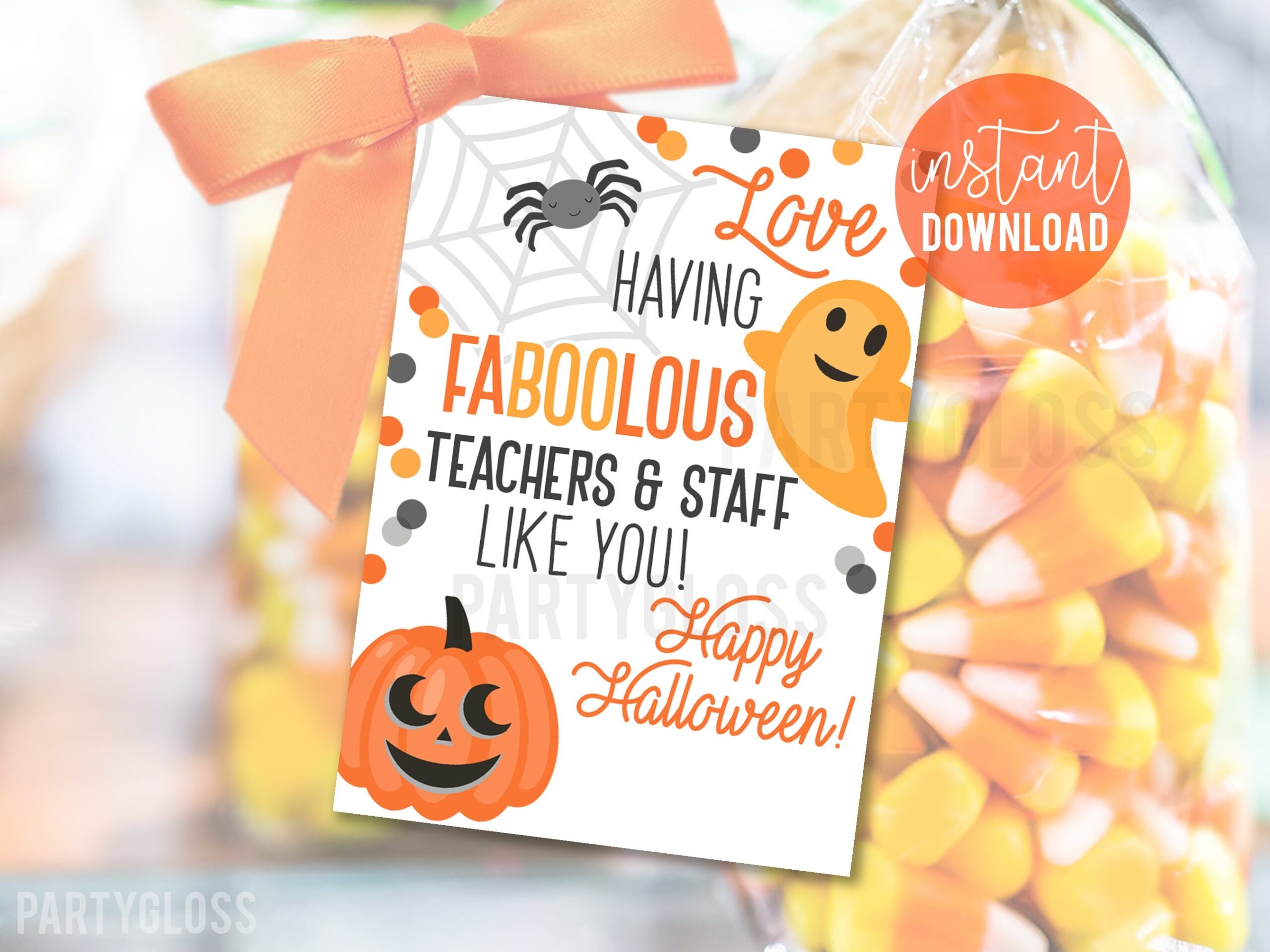 Teachers And Staff Appreciation Halloween Printable Gift Tags School Faculty Candy Treats Love Having Faboolous Teacher PTO PTA Break Room Etsy