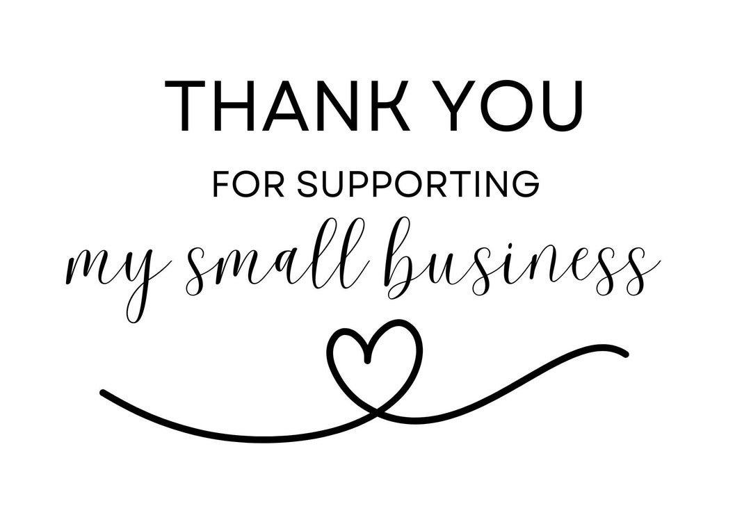 Thank You For Supporting My Small Business Cards Elegant And Thoughtful Inserts For Your Packages Etsy UK