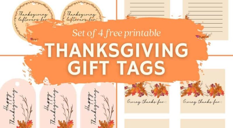 Thanksgiving Gift Tags 4 Free Printable Designs