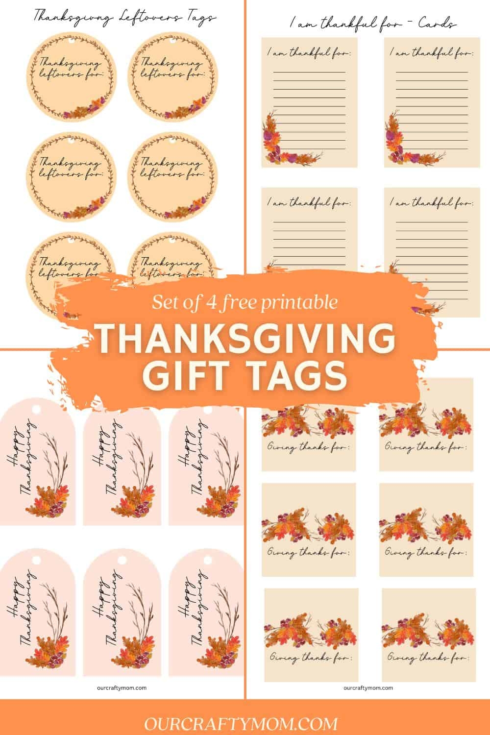 Thanksgiving Gift Tags 4 Free Printable Designs
