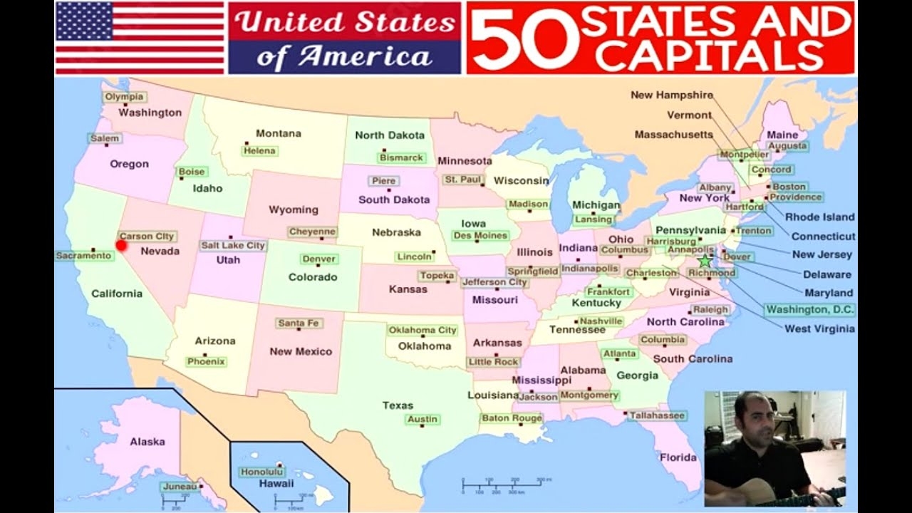The 50 U S State Capitals Song w Map Animations YouTube The 50 U S State Capitals Song w Map Animations YouTube