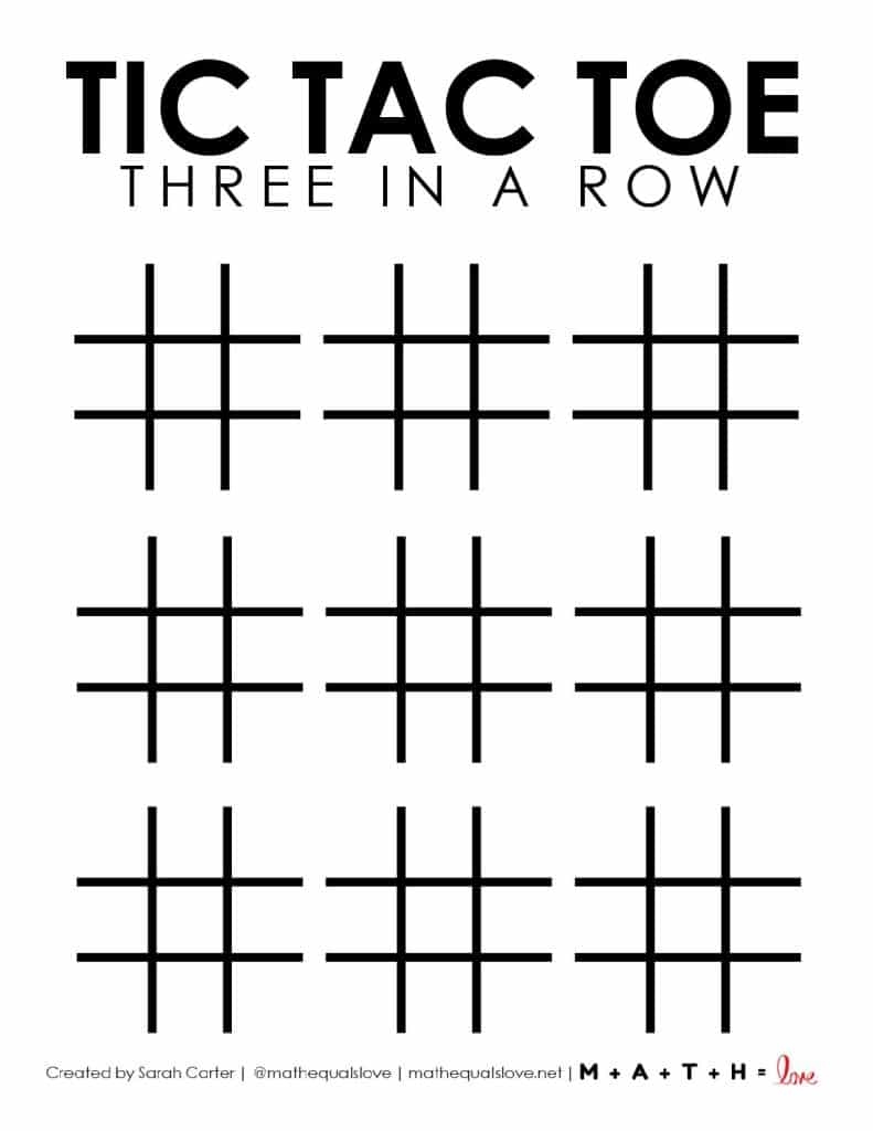 Tic Tac Toe Board Printable Free PDF Templates  Tic Tac Toe Board Printable Free PDF Templates