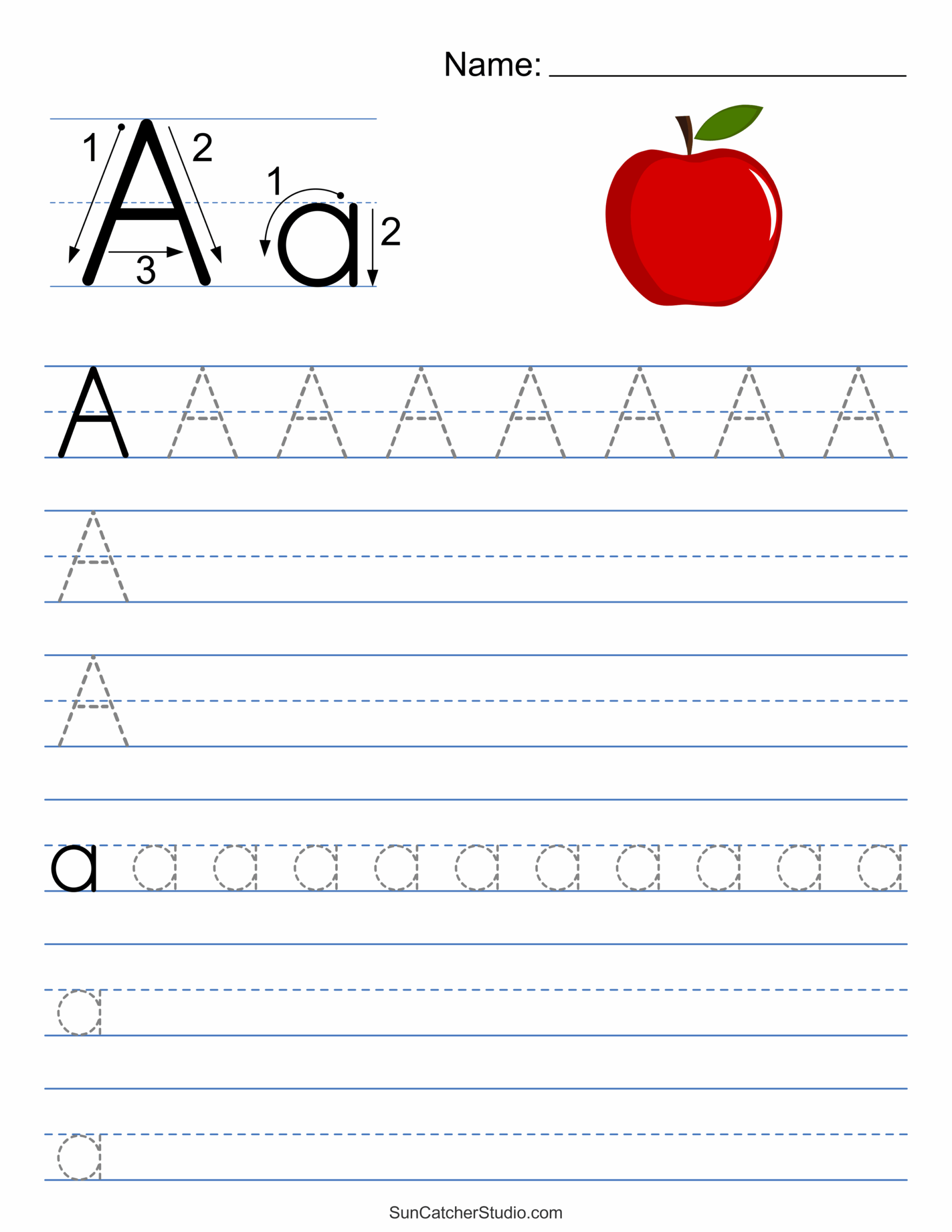 Tracing Alphabet Letters Printable Handwriting Worksheets Free Printables Monograms Design Tools Patterns DIY Projects