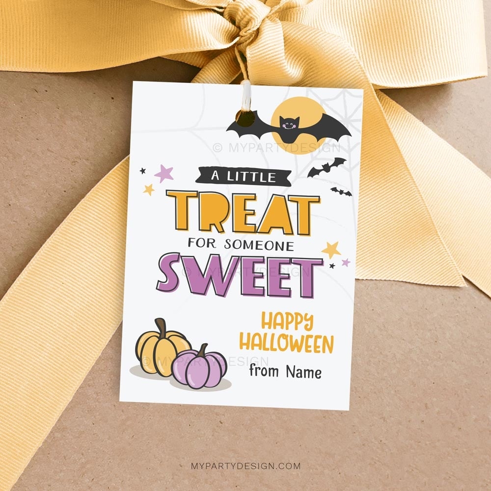 Treat For Someone Sweet Halloween Tags Printable PDF My Party Design