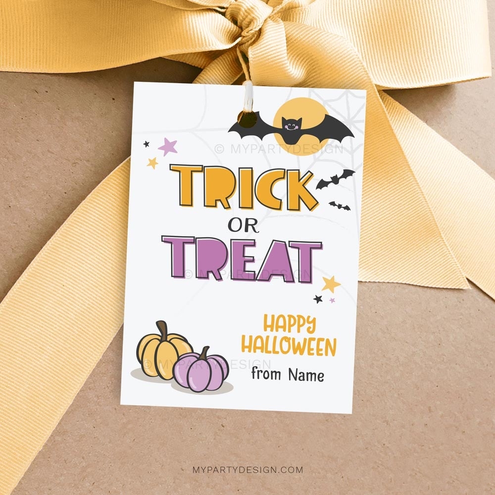 Trick Or Treat Halloween Tags Printable PDF My Party Design Trick Or Treat Halloween Tags Printable PDF My Party Design