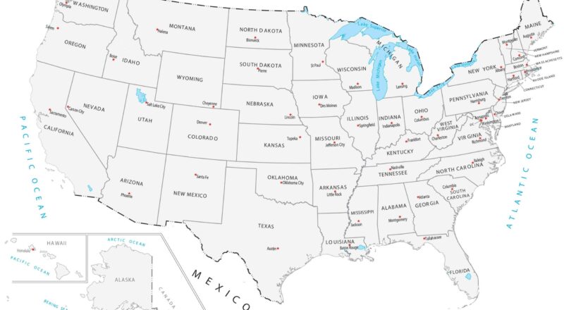 United States Map With Capitals GIS Geography