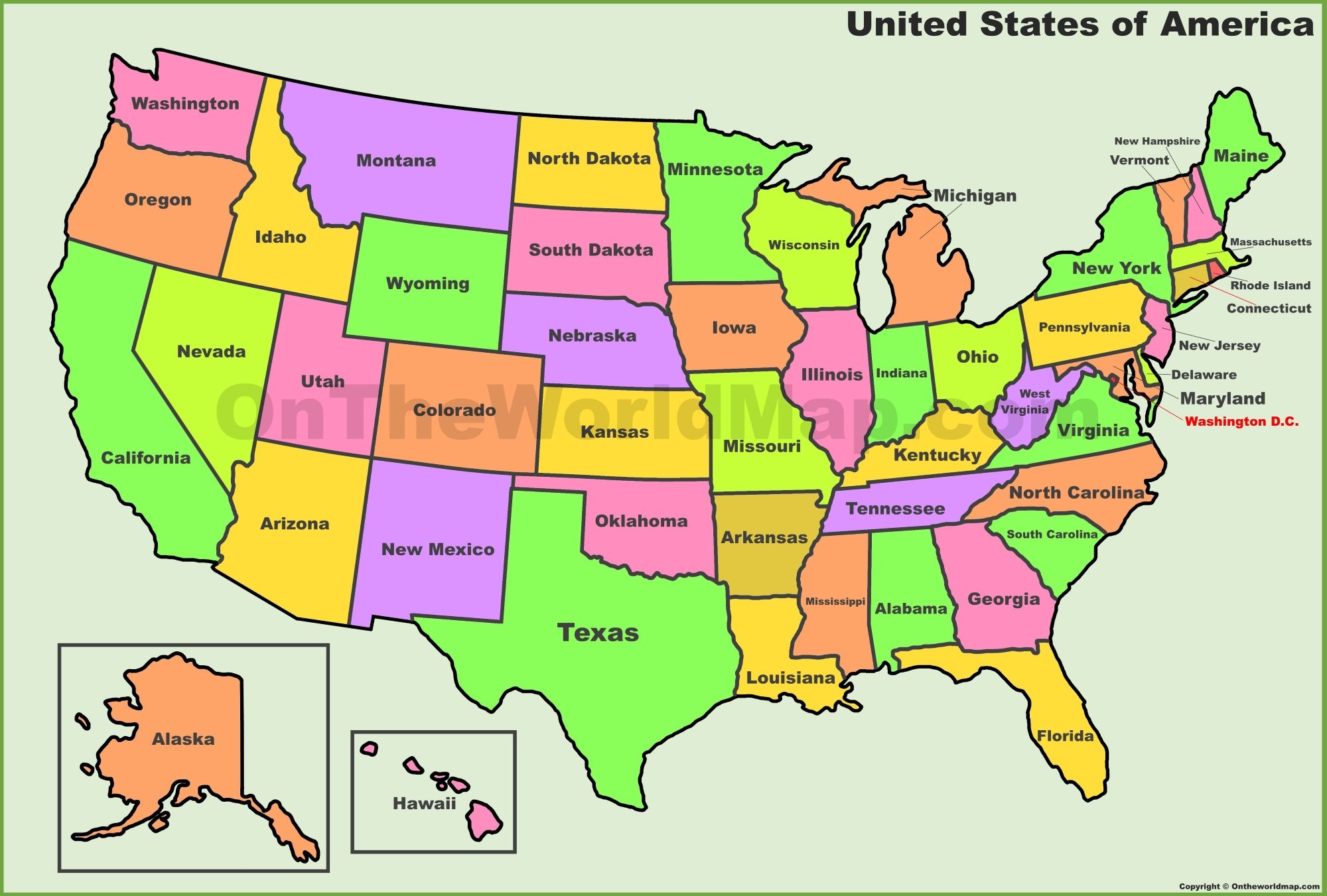 USA States Map List Of U S States U S Map Ontheworldmap