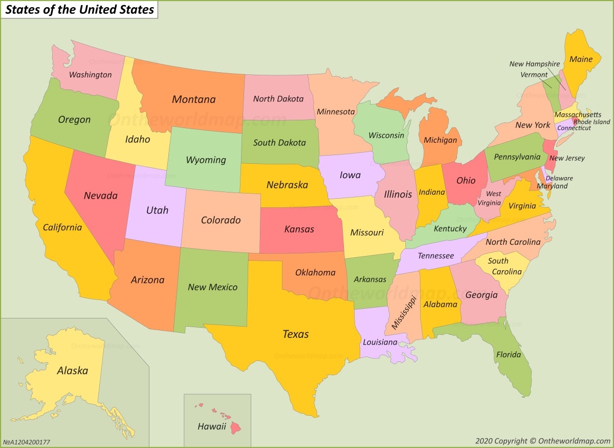 USA States Map List Of U S States U S Map Ontheworldmap USA States Map List Of U S States U S Map Ontheworldmap