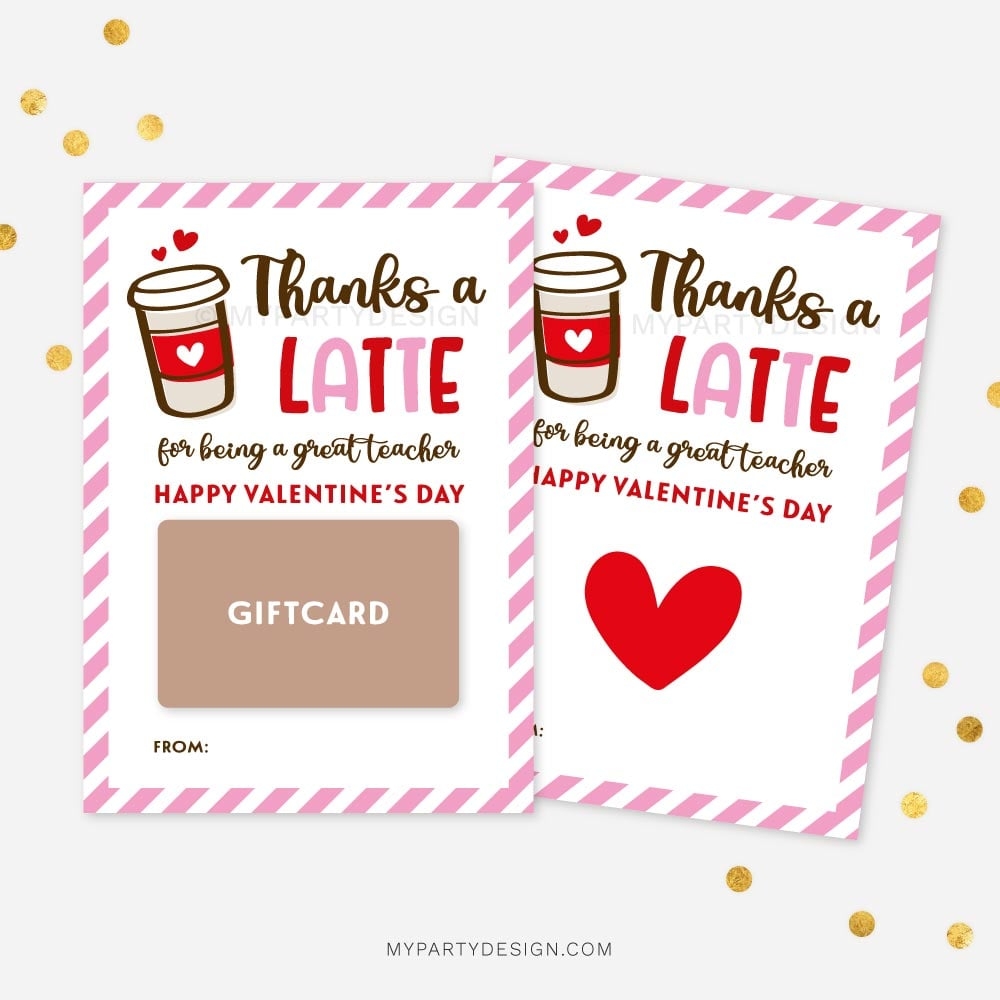 Valentine s Day Gift Card Holder Thanks A Latte My Party Design Valentine s Day Gift Card Holder Thanks A Latte My Party Design