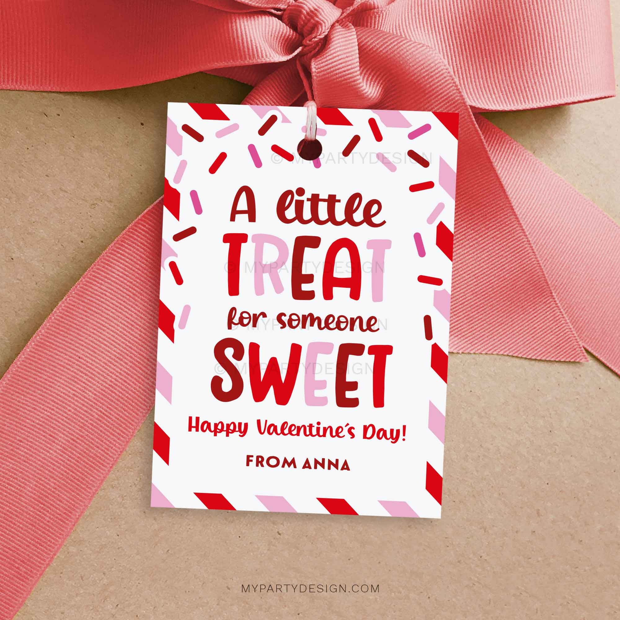 Valentines Treat For Someone Sweet Gift Tag Printable PDF My Party Design