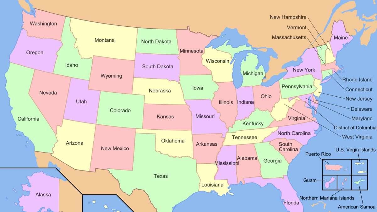 all american states in alphabetical order
