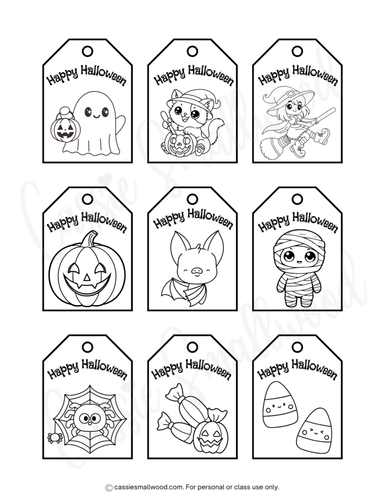 100 CUTE Printable Halloween Tags Free PDF Cassie Smallwood