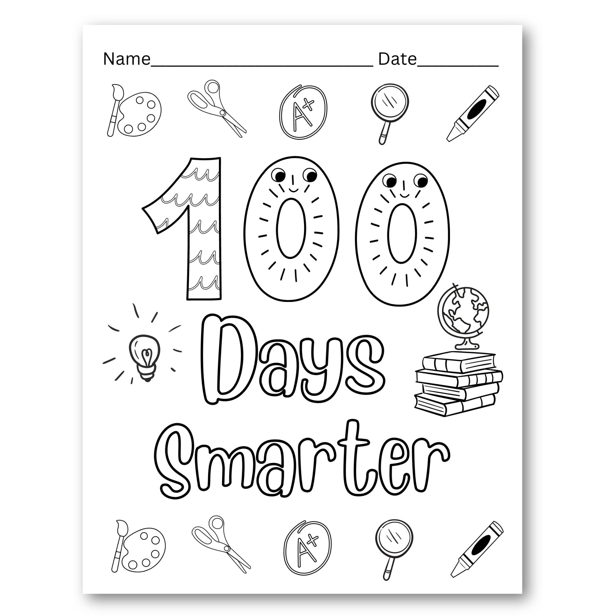 100 day coloring pages 100 day coloring pages