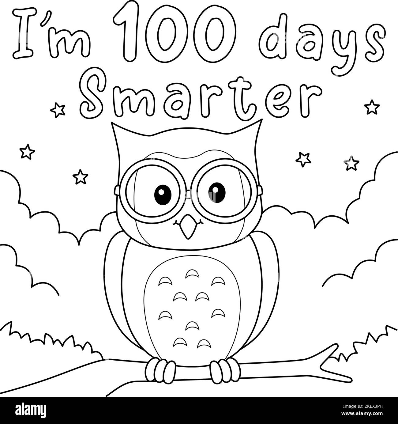 100th Day Of School Smarter Owl Coloring Page Stock Vector Image Art Alamy 100th Day Of School Smarter Owl Coloring Page Stock Vector Image Art Alamy