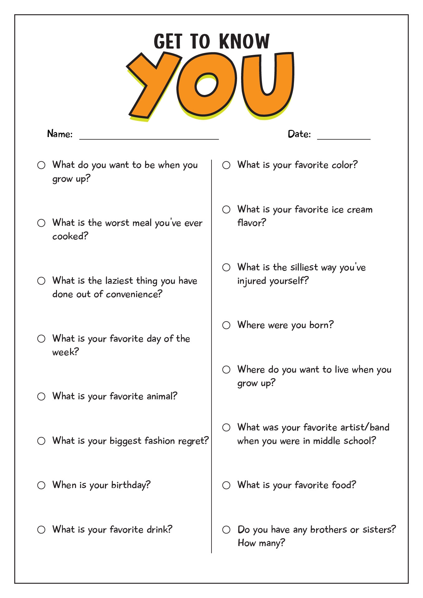17 Printable Getting To Know You Worksheets Free PDF At Worksheets Library