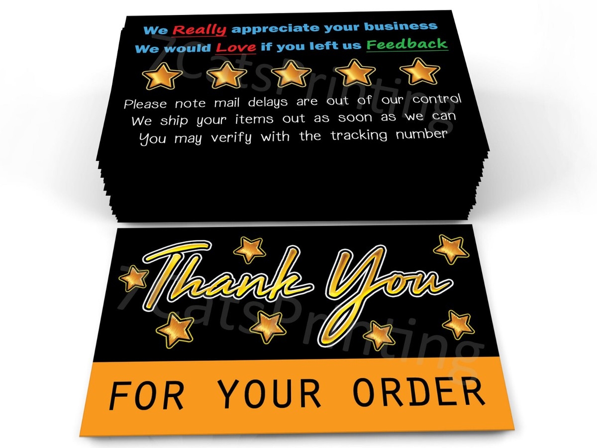 200 For EBay Seller Thank You Cards For Your Order Notes EBay