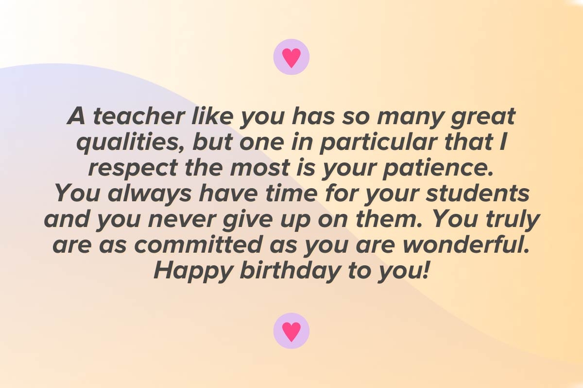 25 Birthday Wishes For Teacher To Say Thanks MyPostcard